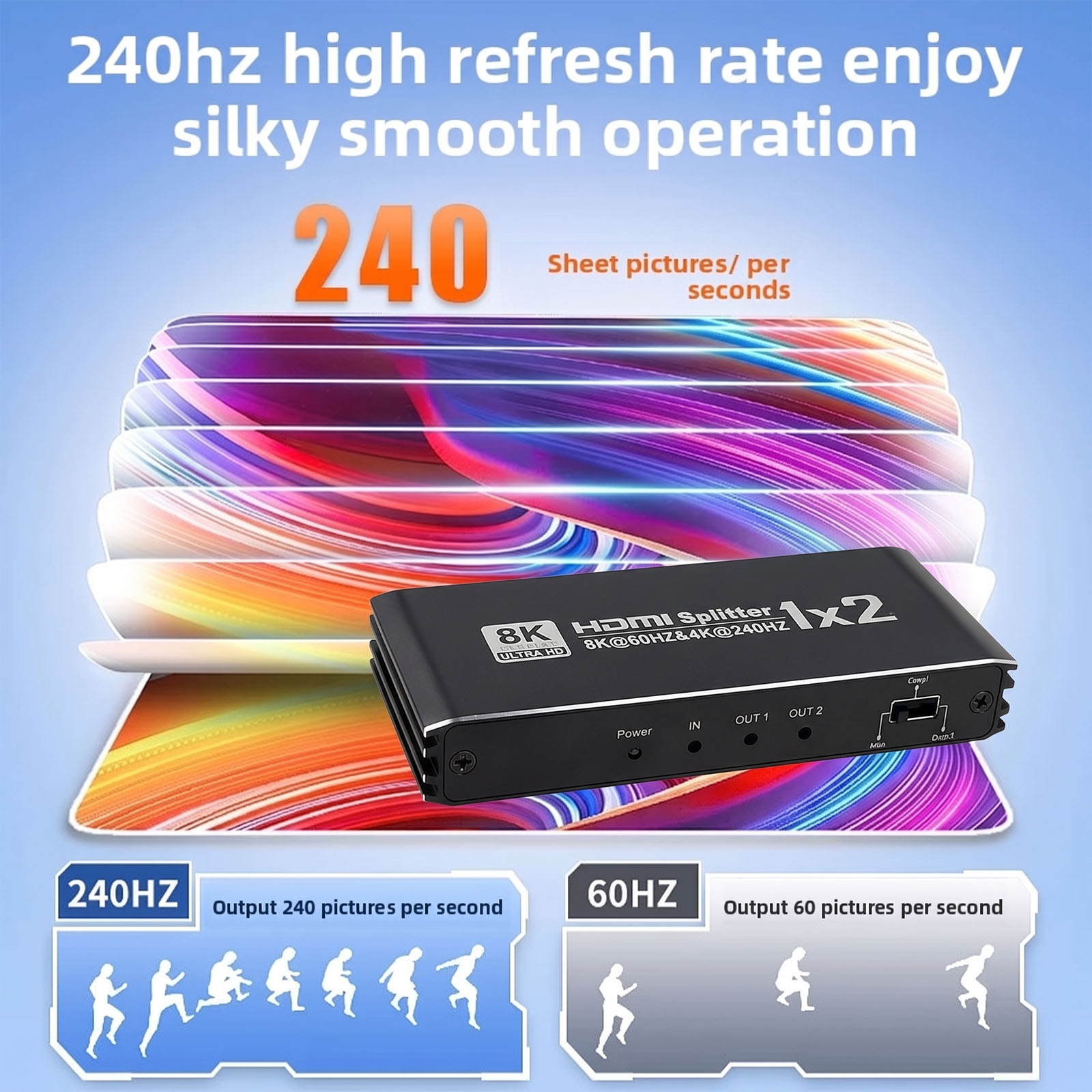 HDMI 호환 분배기, 1개 입력, 2개 출력, 8K  - Gaming Console In 리뷰 및 가격